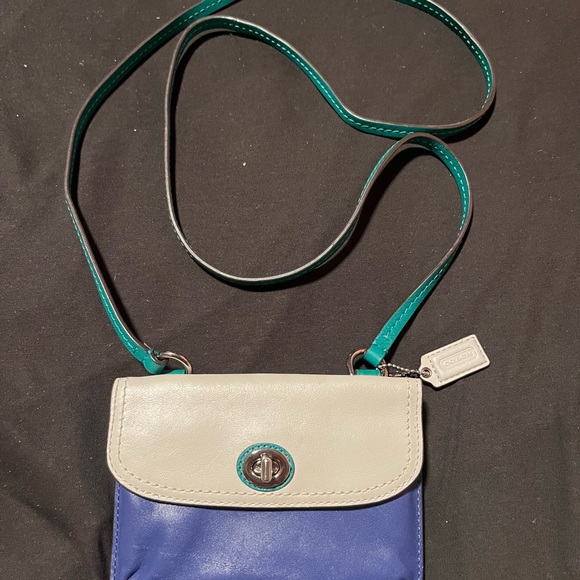 Coach Handbags - Coach Blue and Cream Crossbody Bag